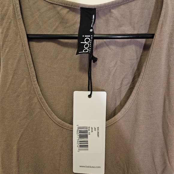 NWT Bobi  Draped Modal Jersey Mini Dress Java - Picture 4 of 8